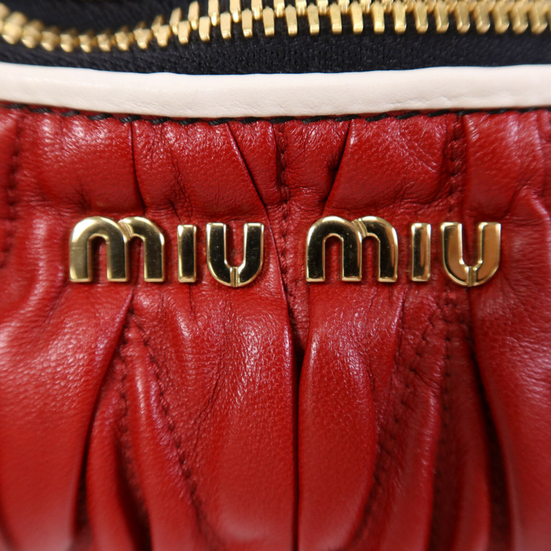 Miu Miu 牛皮皮革Rider Waist Bag金扣腰包-11