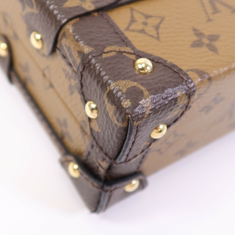 LOUIS VUITTON Monogram Reverse Petite Malle金扣肩背袋-7