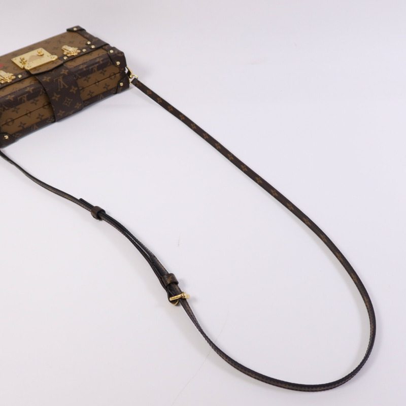 LOUIS VUITTON Monogram Reverse Petite Malle金扣肩背袋-10