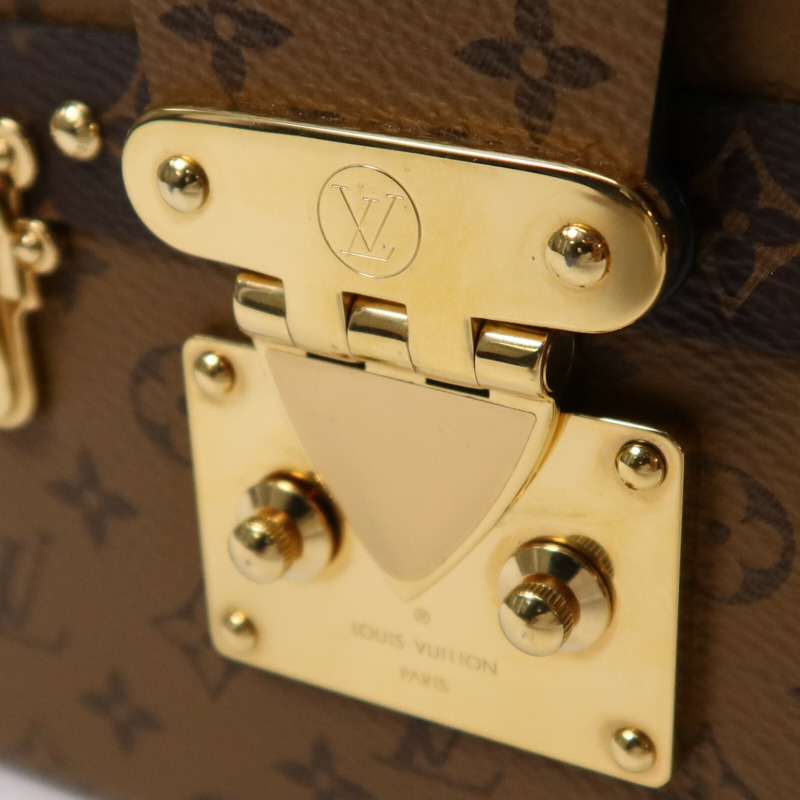 LOUIS VUITTON Monogram Reverse Petite Malle金扣肩背袋-11