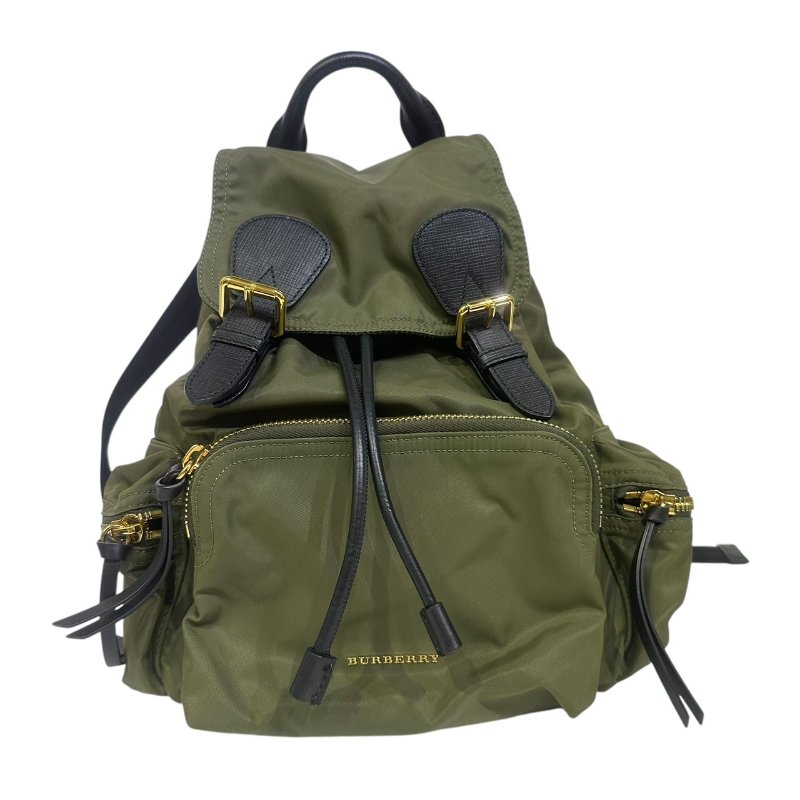 【美收精品】BURBERRY綠色尼龍後背包 4-665-0