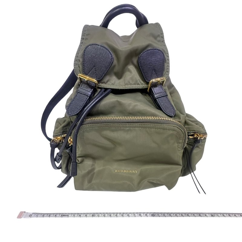 【美收精品】BURBERRY綠色尼龍後背包 4-665-12