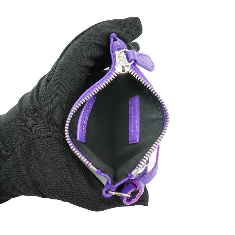 Balenciaga Le Cagole 小羊皮鉚釘拉鍊零錢包-4