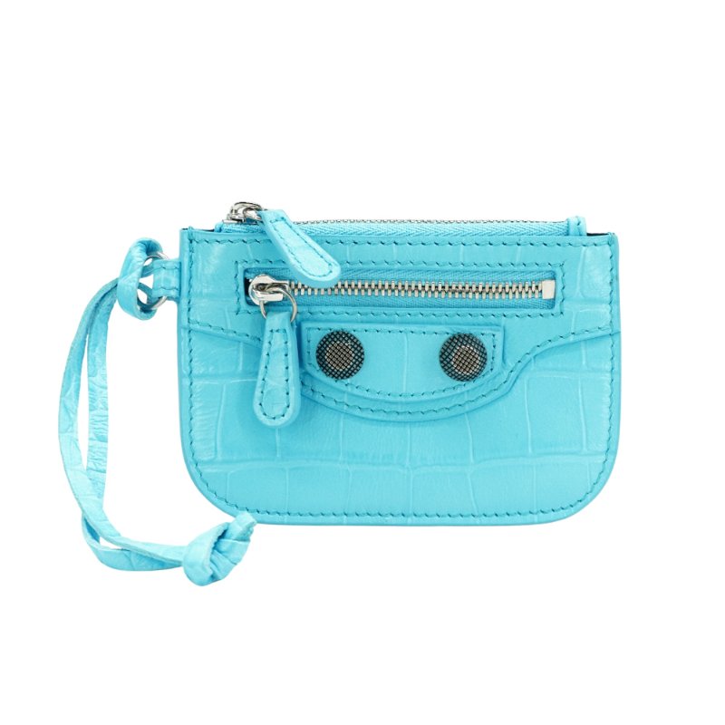 Balenciaga Le Cagole 小羊皮鉚釘拉鍊零錢包-0