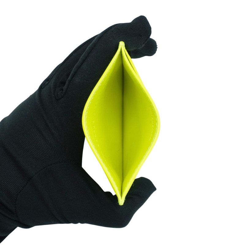 Balenciaga 展示品 滿版logo牛皮卡夾(螢光黃)-4