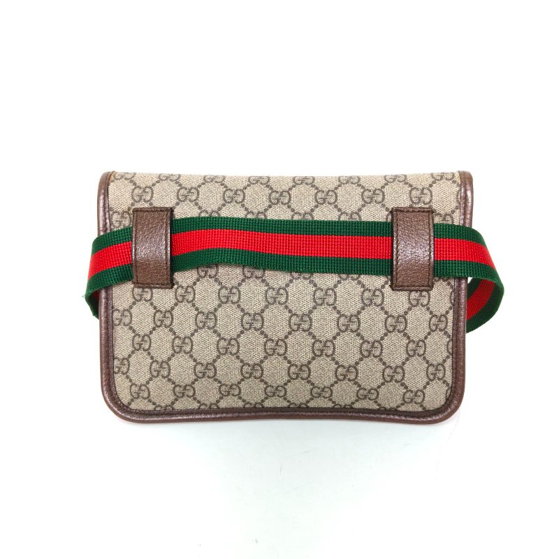 GUCCI NeoVintage虎頭腰包24烏木色PVC金扣肩背包-2