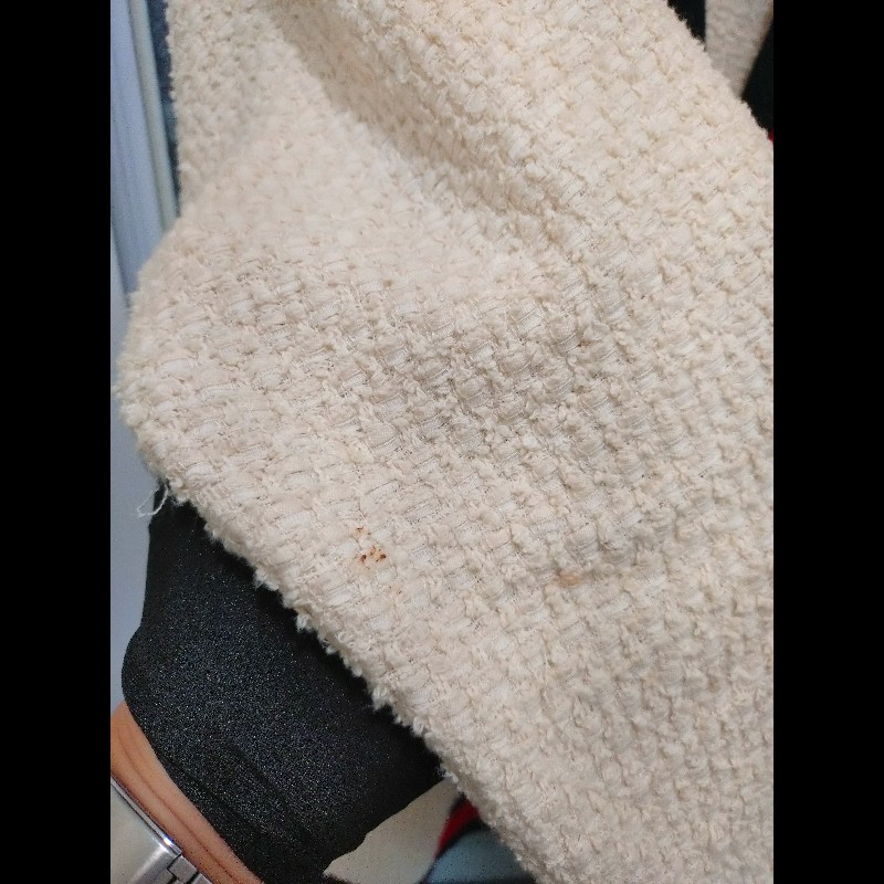 Gucci 藍紅藍邊彩珠釦米白毛呢外套-7