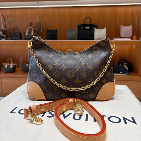 Louis Vuitton Monogram Boulogne 經典老花牛角肩背包 天然色
