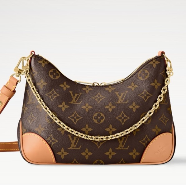 【質感與流線的完美融合】Louis Vuitton Monogram Boulogne 牛角包｜經典老花帆布｜金鍊肩背＋天然皮飾邊-0