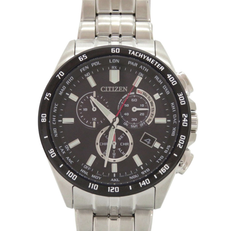 全新西鐵城 (Citizen) CB5874-90E 不鏽鋼黑色太陽能光動電波腕錶，附錶盤，1918 年款-0