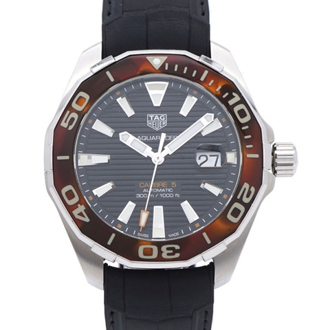 TAG Heuer Aquaracer WAY201N 自動機械腕錶，不鏽鋼/橡膠錶帶，黑色錶盤，0223