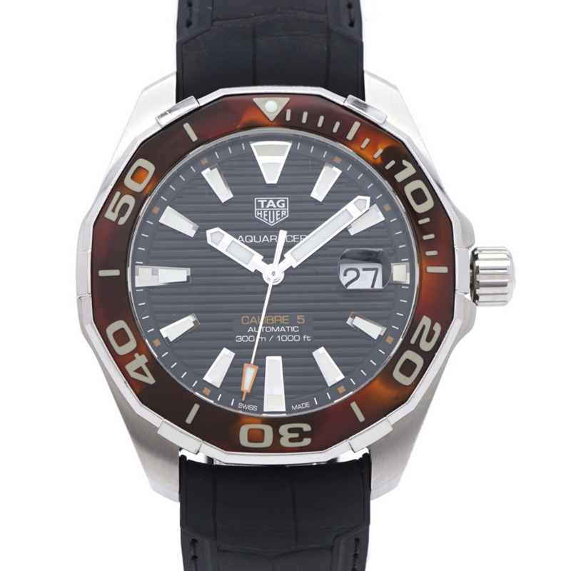 TAG Heuer Aquaracer WAY201N 自動機械腕錶，不鏽鋼/橡膠錶帶，黑色錶盤，0223-0