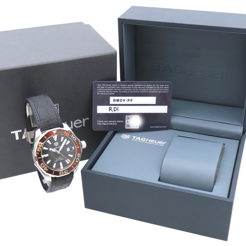 TAG Heuer Aquaracer WAY201N 自動機械腕錶，不鏽鋼/橡膠錶帶，黑色錶盤，0223-1