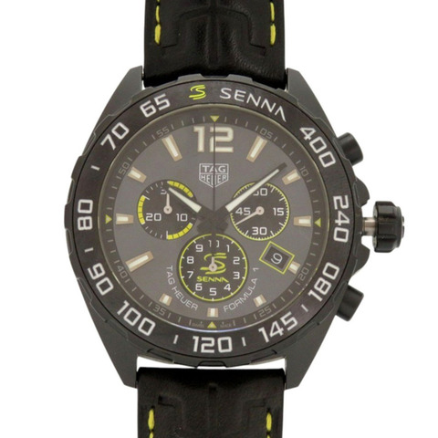 TAG Heuer Formula 1 Ayrton Senna 特別版 CAZ101AJ 不鏽鋼皮革灰石英錶 0224