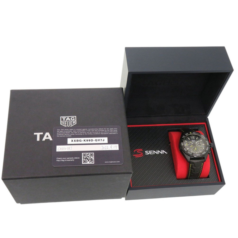 TAG Heuer Formula 1 Ayrton Senna 特別版 CAZ101AJ 不鏽鋼皮革灰石英錶 0224-1