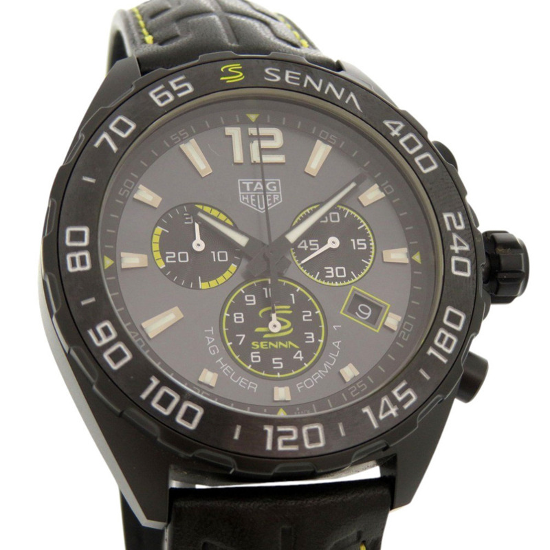 TAG Heuer Formula 1 Ayrton Senna 特別版 CAZ101AJ 不鏽鋼皮革灰石英錶 0224-2