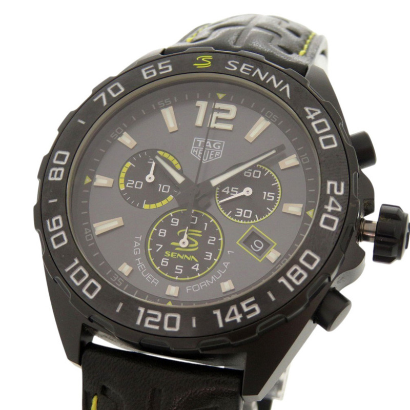 TAG Heuer Formula 1 Ayrton Senna 特別版 CAZ101AJ 不鏽鋼皮革灰石英錶 0224-3