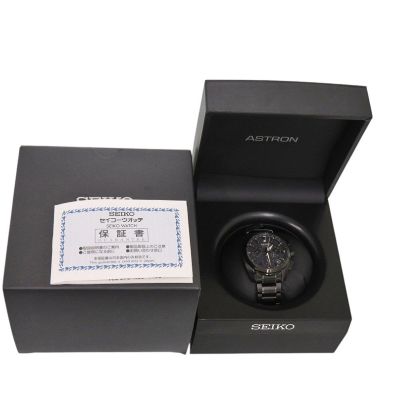 近全新精工 Astron SBXC069 5X53-0AV0 鈦金屬黑色 GPS 太陽能電波腕錶，附錶盤 0221-1