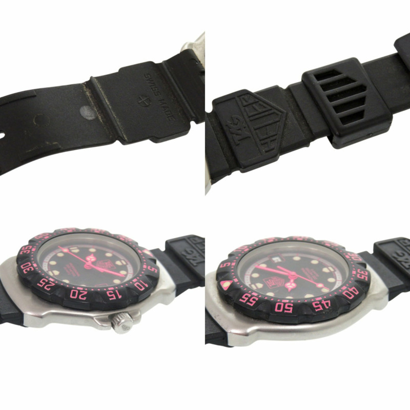 泰格豪雅一級方程式WA1217不鏽鋼橡膠錶帶腕錶，黑色和粉紅色錶盤，石英機芯，1922年-7