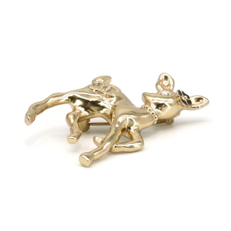 Chanel 金屬小鹿胸針(ABF295-淡金)-2