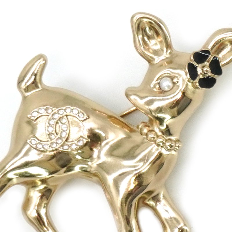 Chanel 金屬小鹿胸針(ABF295-淡金)-4