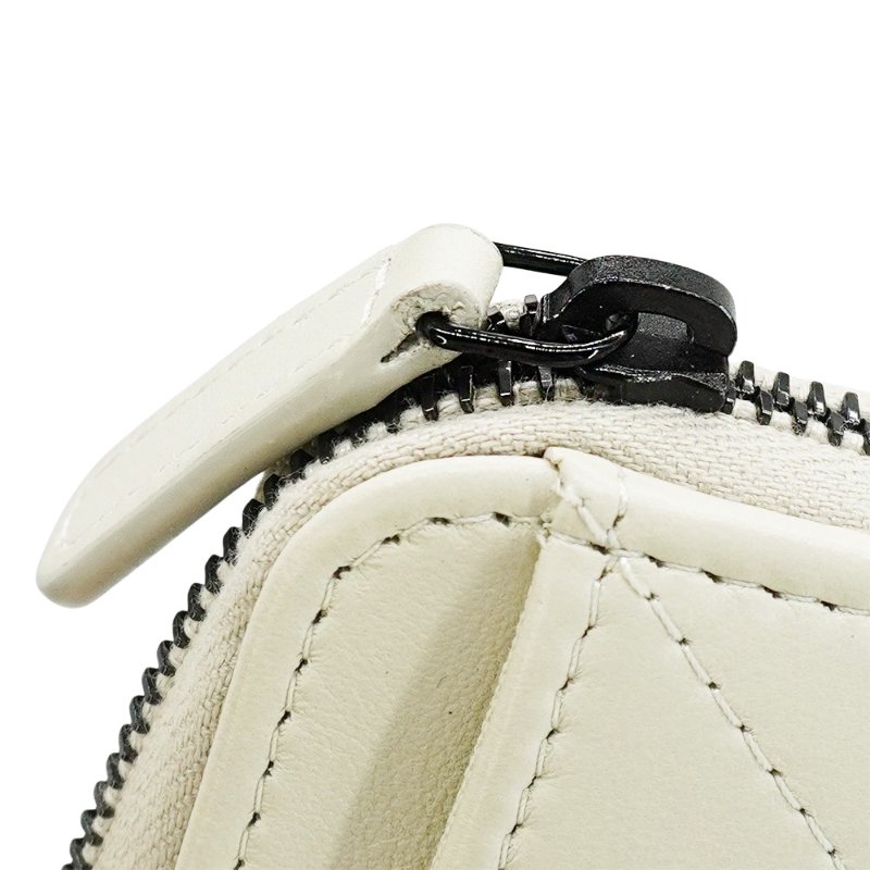 Chanel 展示品 牛皮黑logoL型零錢包(AP3820-米灰)-5