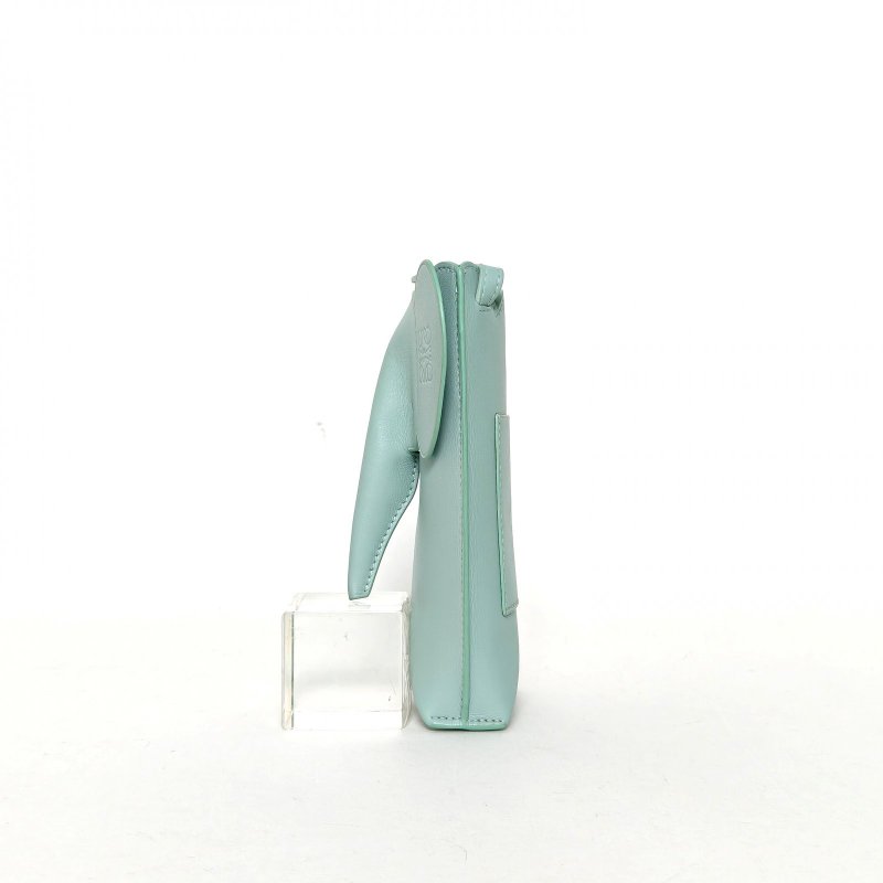 LOEWE ElephantPocketLogo小象手機包綠色牛皮肩背包-3