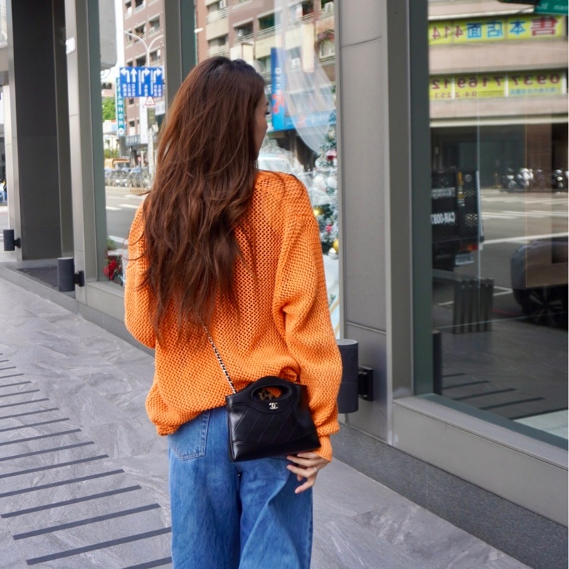 Chanel 展示品 31 Bag Nano 油蠟牛皮淡金雙鍊迷你手提斜背包(AP3656-黑)-0