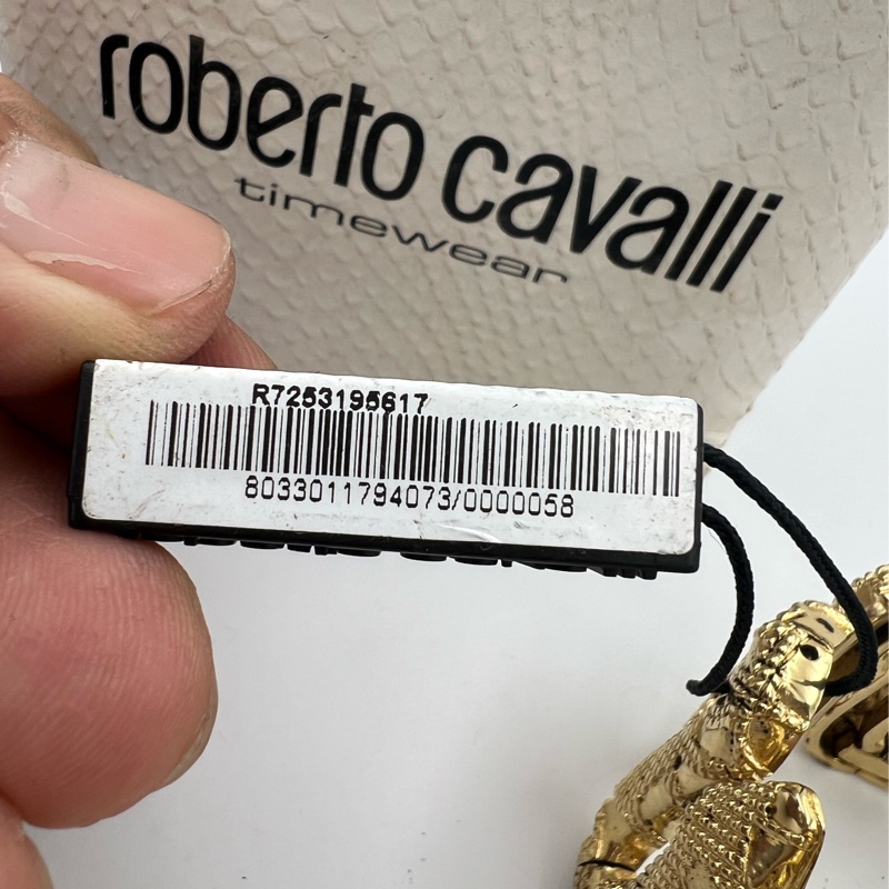robertcavalli 金色蟒蛇造型手環錶。-15