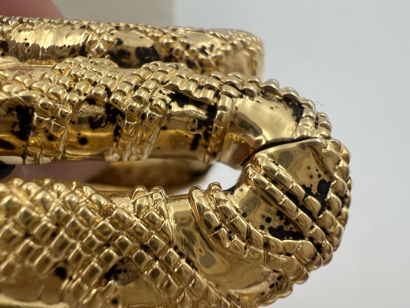 robertcavalli 金色蟒蛇造型手環錶。-18