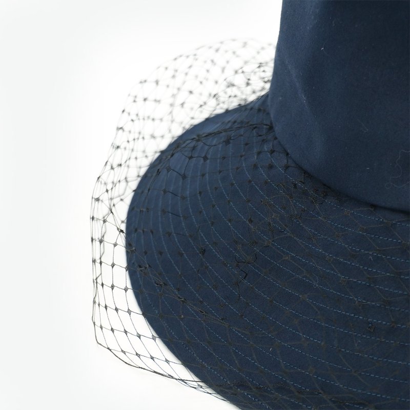 Dior 展示品 帆布老花內裏拚蕾絲漁夫帽#57(藍)-2