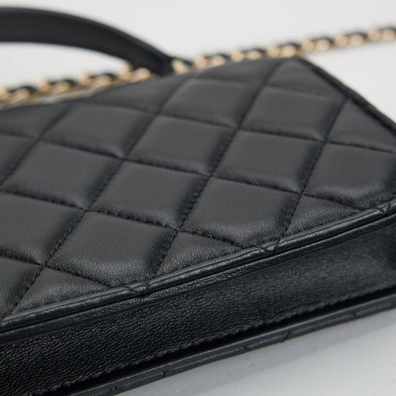 二手Chanel cf mini handle woc/黑金-5