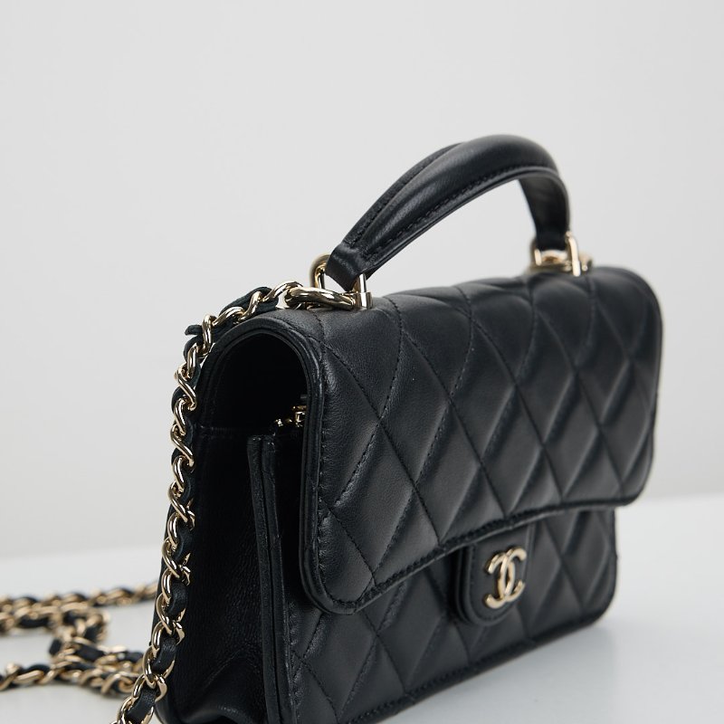二手Chanel cf mini handle woc/黑金-15