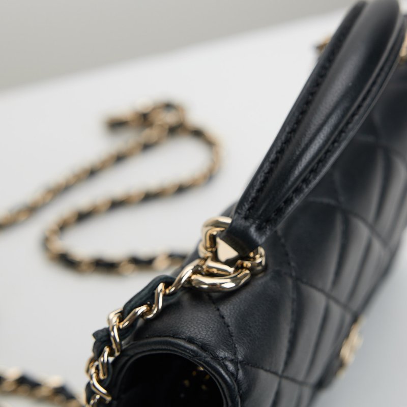 二手Chanel cf mini handle woc/黑金-16