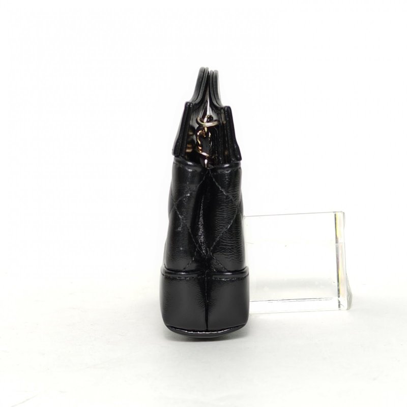 CHANEL 31Bag超Mini13黑色羊皮鐳射標金扣菱格紋肩背包-3