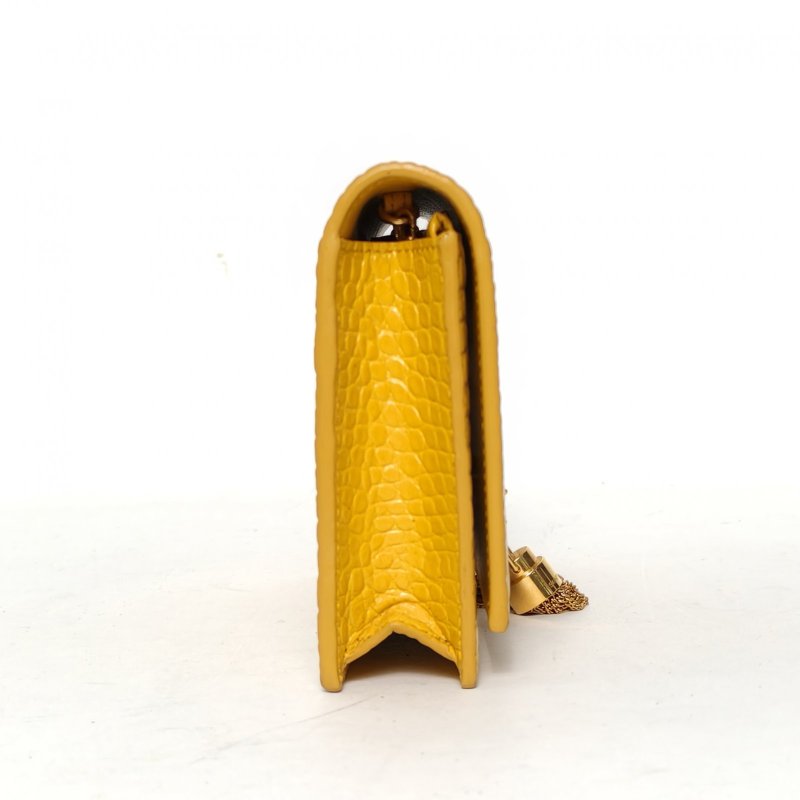 SAINT LAURENT KATEWoc流蘇黃色牛皮金扣肩背包-3