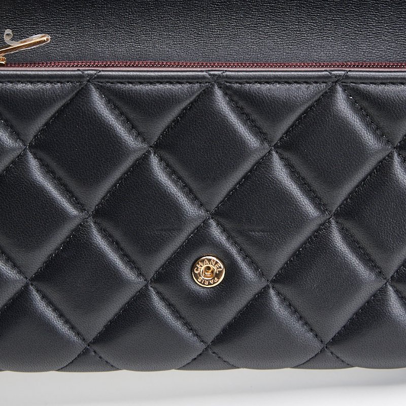 二手Chanel cf長夾 黑金羊-5