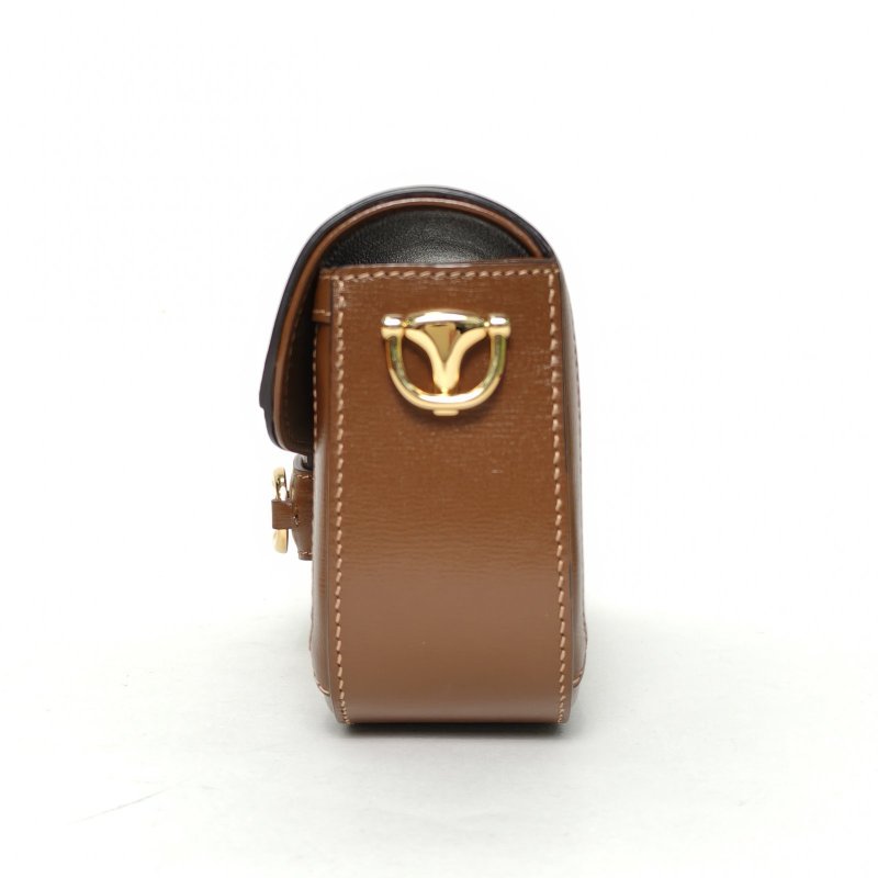 GUCCI Horsebit馬銜扣1955橫版法棍包23老花PVC金扣肩背包-3