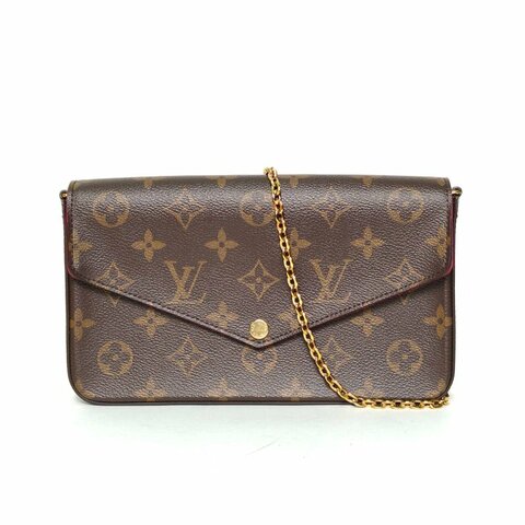 LOUIS VUITTON POCHETTEFELICIE三合一鏈條包老花PVC肩背包