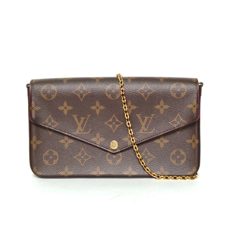 LOUIS VUITTON POCHETTEFELICIE三合一鏈條包老花PVC肩背包-0