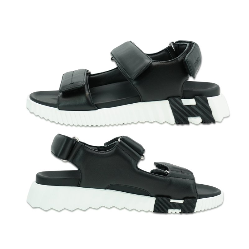 Hermes Junior Nappa皮革科技涼鞋(Noir黑) #42-3