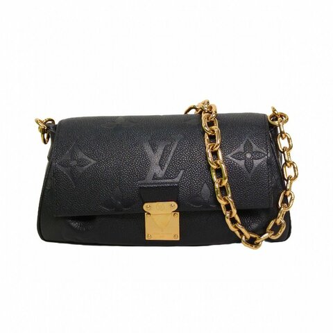 LOUIS VUITTON Favorite鏈條雲朵包黑色牛皮晶片肩背包