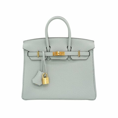 Hermes Birkin 25 Togo牛皮金釦手提包(W刻/冰川藍)