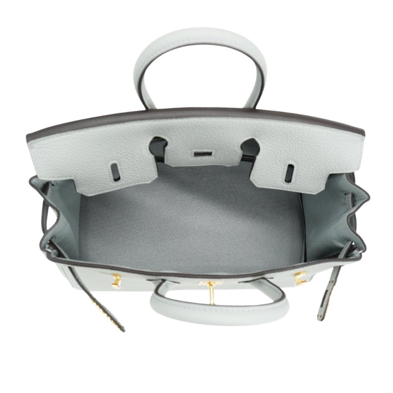 Hermes Birkin 25 Togo牛皮金釦手提包(W刻/冰川藍)-4