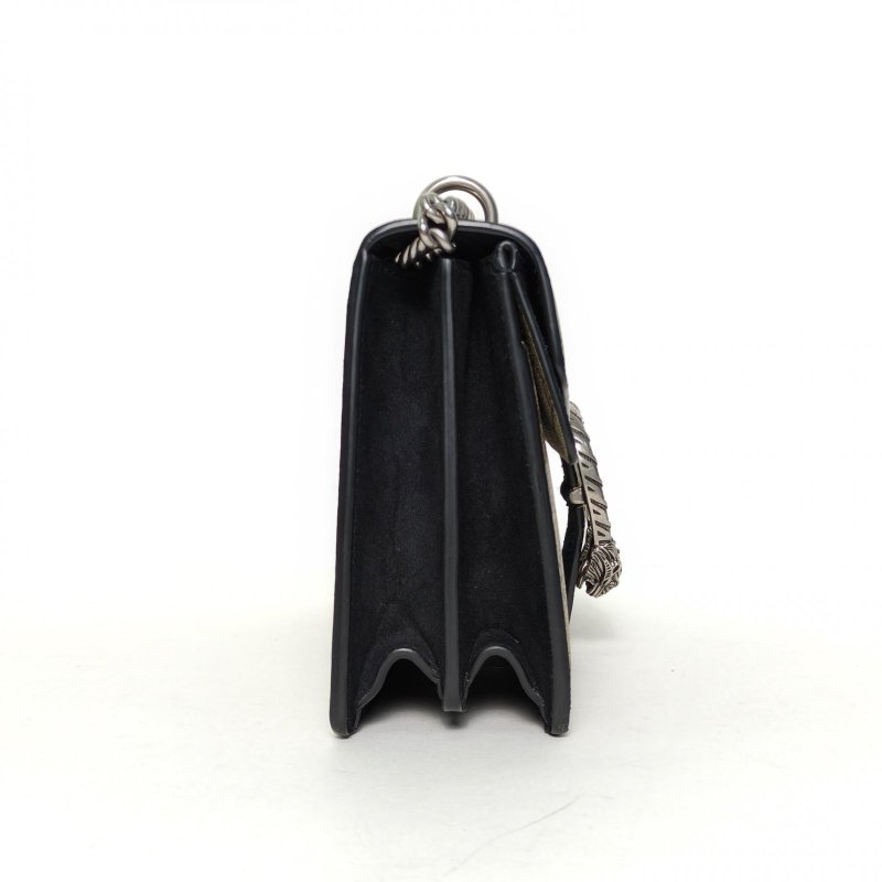 GUCCI Dionysus酒神中號28黑色PVC銀扣肩背包-3