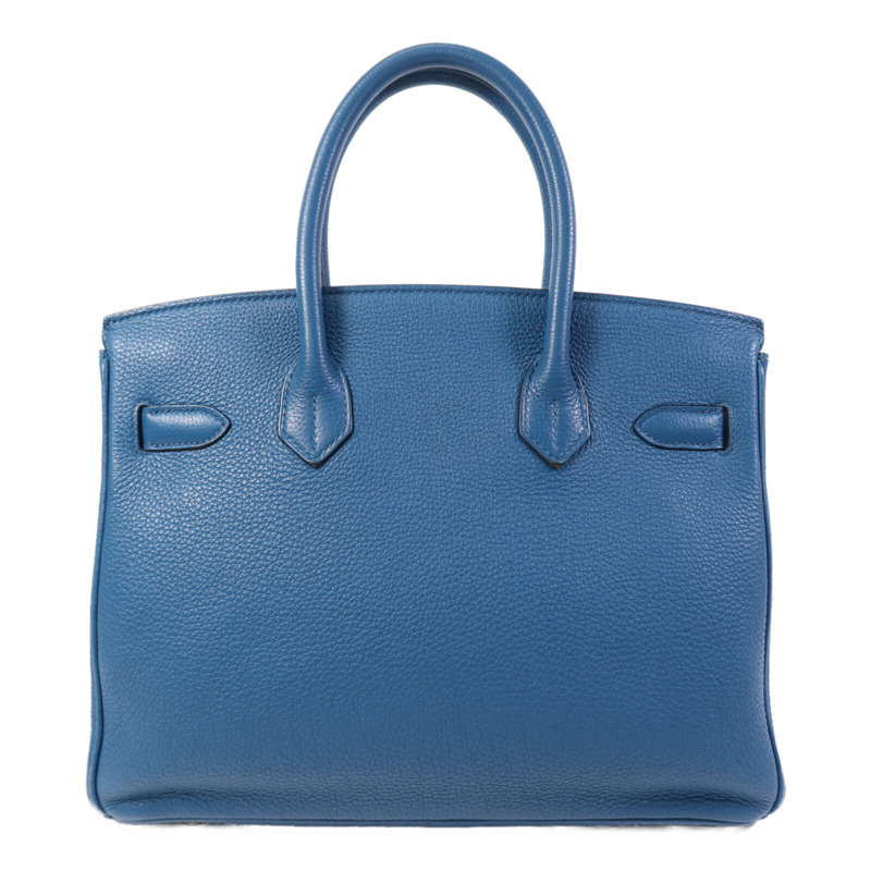 HERMES Togo皮革Birkin 30銀扣手挽袋Vert Bosphore-1