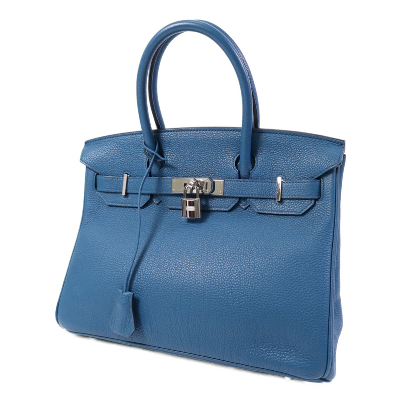HERMES Togo皮革Birkin 30銀扣手挽袋Vert Bosphore-2