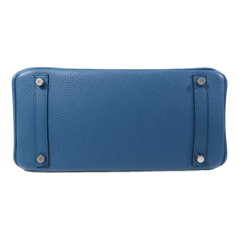 HERMES Togo皮革Birkin 30銀扣手挽袋Vert Bosphore-3