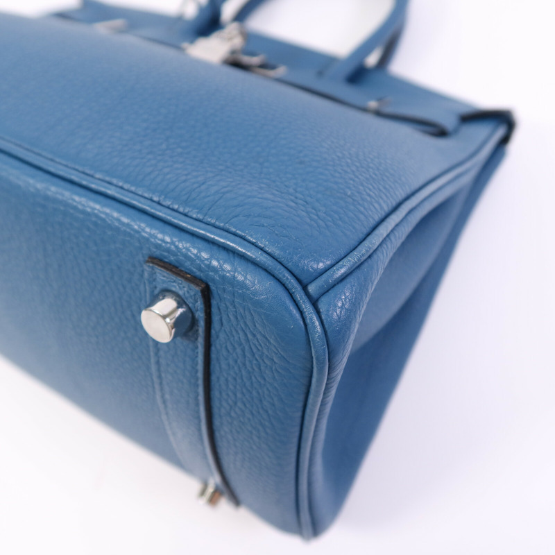 HERMES Togo皮革Birkin 30銀扣手挽袋Vert Bosphore-4