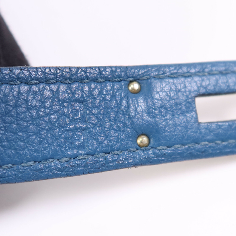 HERMES Togo皮革Birkin 30銀扣手挽袋Vert Bosphore-12